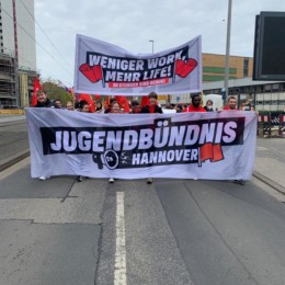 Juso-AG Hannover NordOst: Auf dem Weg zur 1 Mai Kundgebung